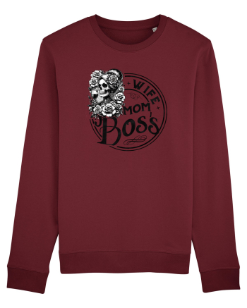 Moda rebelă pt mame moderne - Wife mom boss Burgundy