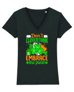 Don't cloverthink it embrace the puns! Tricou mânecă scurtă guler V Damă Evoker