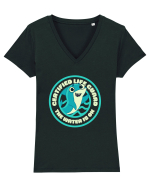 Funny Shark Joke Tricou mânecă scurtă guler V Damă Evoker