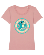 Funny Shark Joke Tricou mânecă scurtă guler larg fitted Damă Expresser