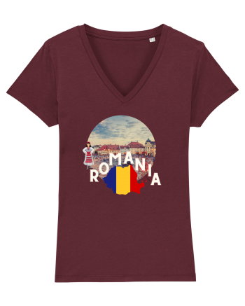Romania Brasov etno logo Burgundy