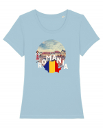 Romania Brasov etno logo Tricou mânecă scurtă guler larg fitted Damă Expresser