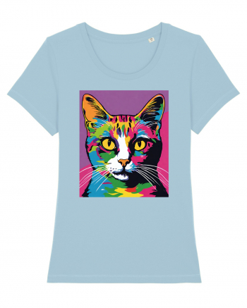 Pop Art  Cat Sky Blue