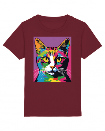 Pop Art  Cat Burgundy