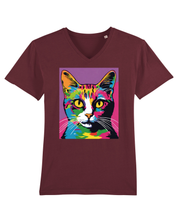 Pop Art  Cat Burgundy