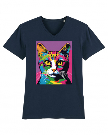 Pop Art  Cat French Navy