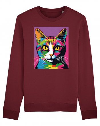 Pop Art  Cat Burgundy