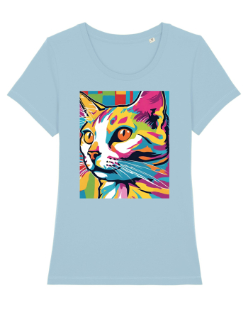 Pop Art  Cat Sky Blue