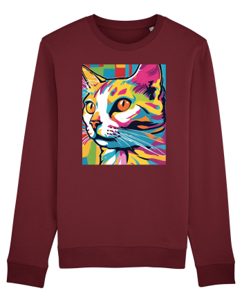 Pop Art  Cat Burgundy