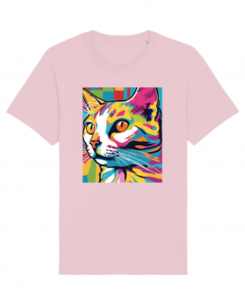 Pop Art  Cat Cotton Pink