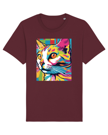 Pop Art  Cat Burgundy