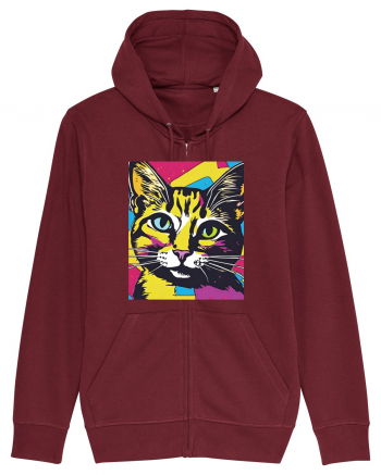 Pop Art  Cat Burgundy