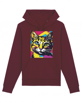 Pop Art  Cat Burgundy