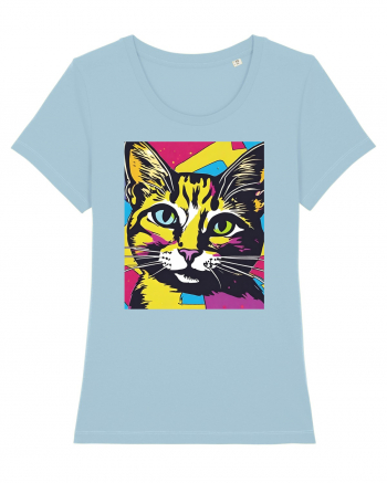 Pop Art  Cat Sky Blue