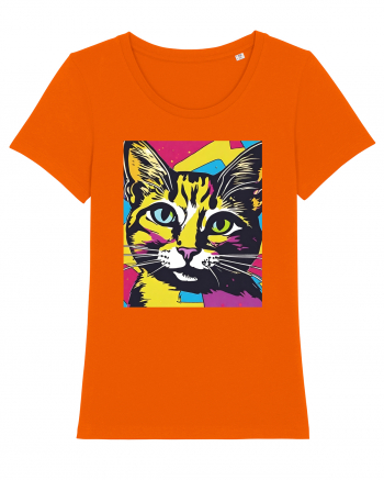 Pop Art  Cat Bright Orange