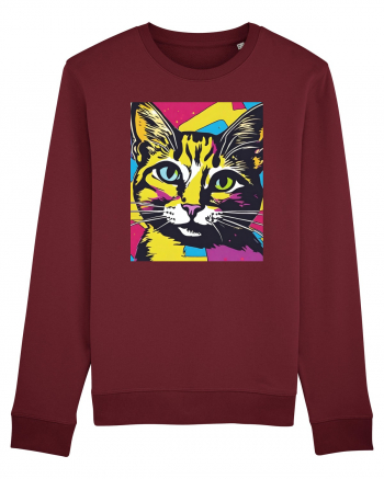 Pop Art  Cat Burgundy