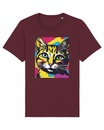 Pop Art  Cat Burgundy