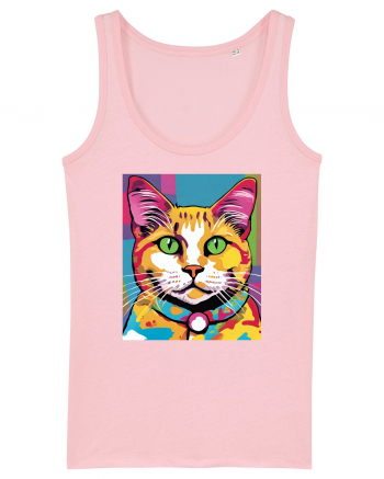 Pop Art  Cat Cotton Pink