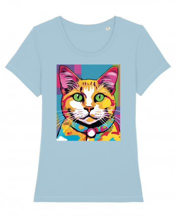 Pop Art  Cat Sky Blue