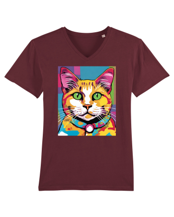 Pop Art  Cat Burgundy