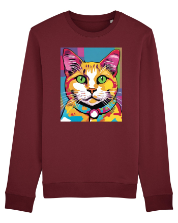 Pop Art  Cat Burgundy