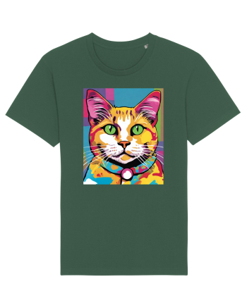 Pop Art  Cat Bottle Green