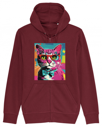 Pop Art  Cat Burgundy