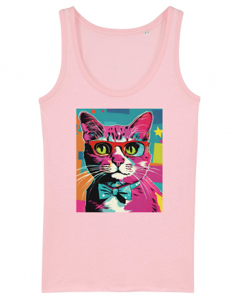 Pop Art  Cat Cotton Pink