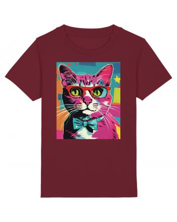 Pop Art  Cat Burgundy