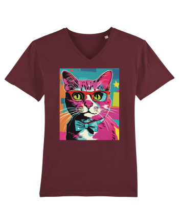 Pop Art  Cat Burgundy