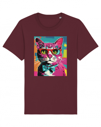 Pop Art  Cat Burgundy