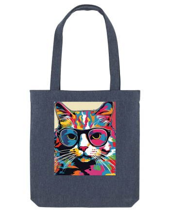Pop Art  Cat Midnight Blue