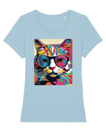 Pop Art  Cat Sky Blue