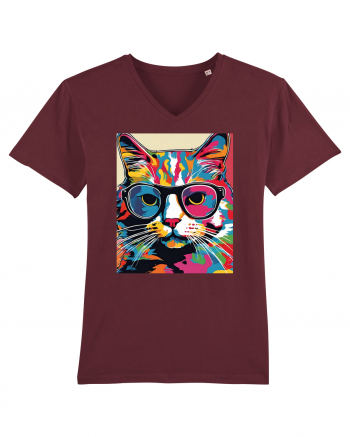 Pop Art  Cat Burgundy