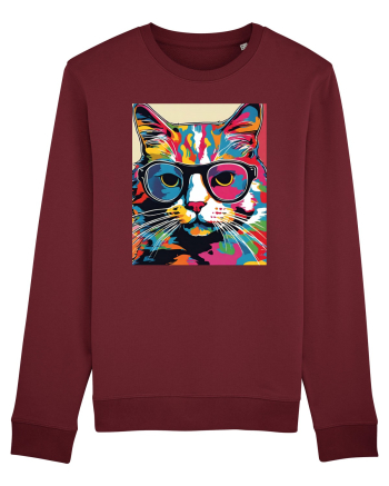 Pop Art  Cat Burgundy