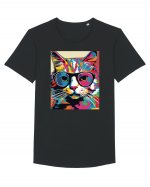 Pop Art  Cat Tricou mânecă scurtă guler larg Bărbat Skater