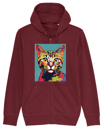 Pop Art  Cat Burgundy
