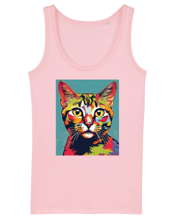 Pop Art  Cat Cotton Pink