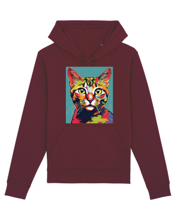 Pop Art  Cat Burgundy