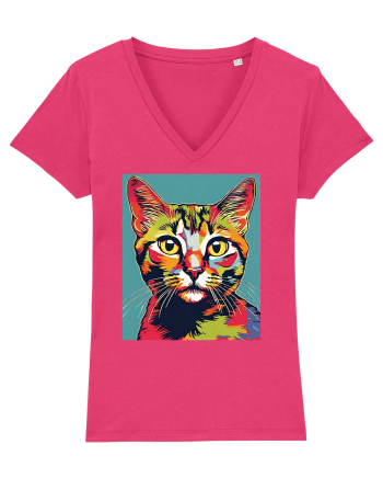 Pop Art  Cat Raspberry