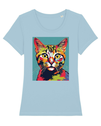 Pop Art  Cat Sky Blue