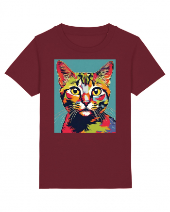 Pop Art  Cat Burgundy