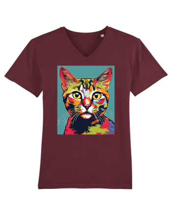 Pop Art  Cat Burgundy