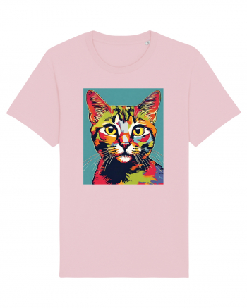 Pop Art  Cat Cotton Pink