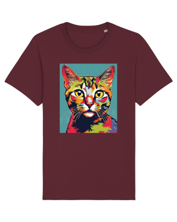 Pop Art  Cat Burgundy