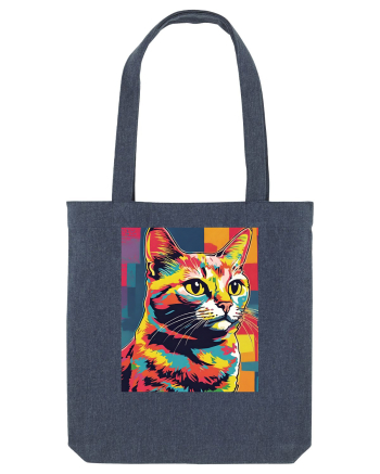 Pop Art  Cat Midnight Blue