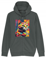 Pop Art  Cat Hanorac cu fermoar Unisex Connector