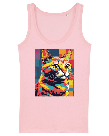 Pop Art  Cat Cotton Pink