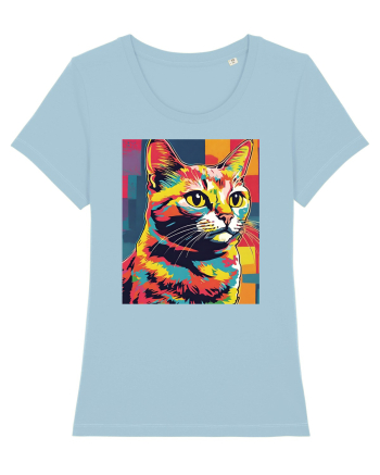 Pop Art  Cat Sky Blue