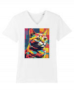 Pop Art  Cat Tricou mânecă scurtă guler V Bărbat Presenter